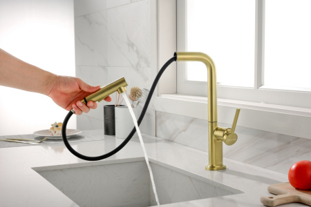 Смеситель для кухни Paulmark NEO Ne214419-BG на мойку золото